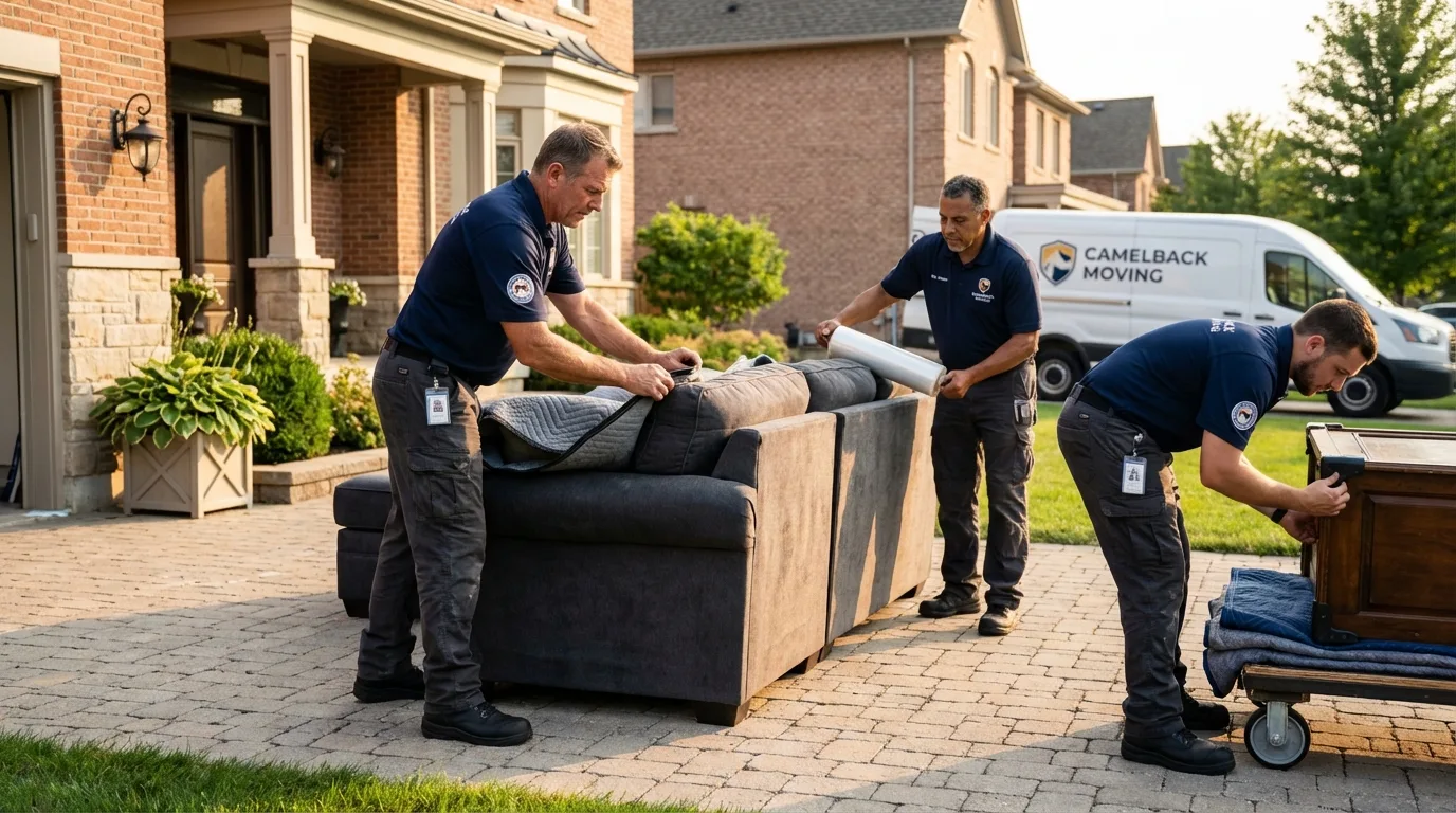 Large estate moving crew wrapping furniture in Paso Robles, CA